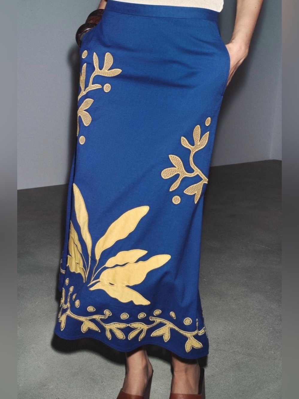 Zara Blue Midi Skirt